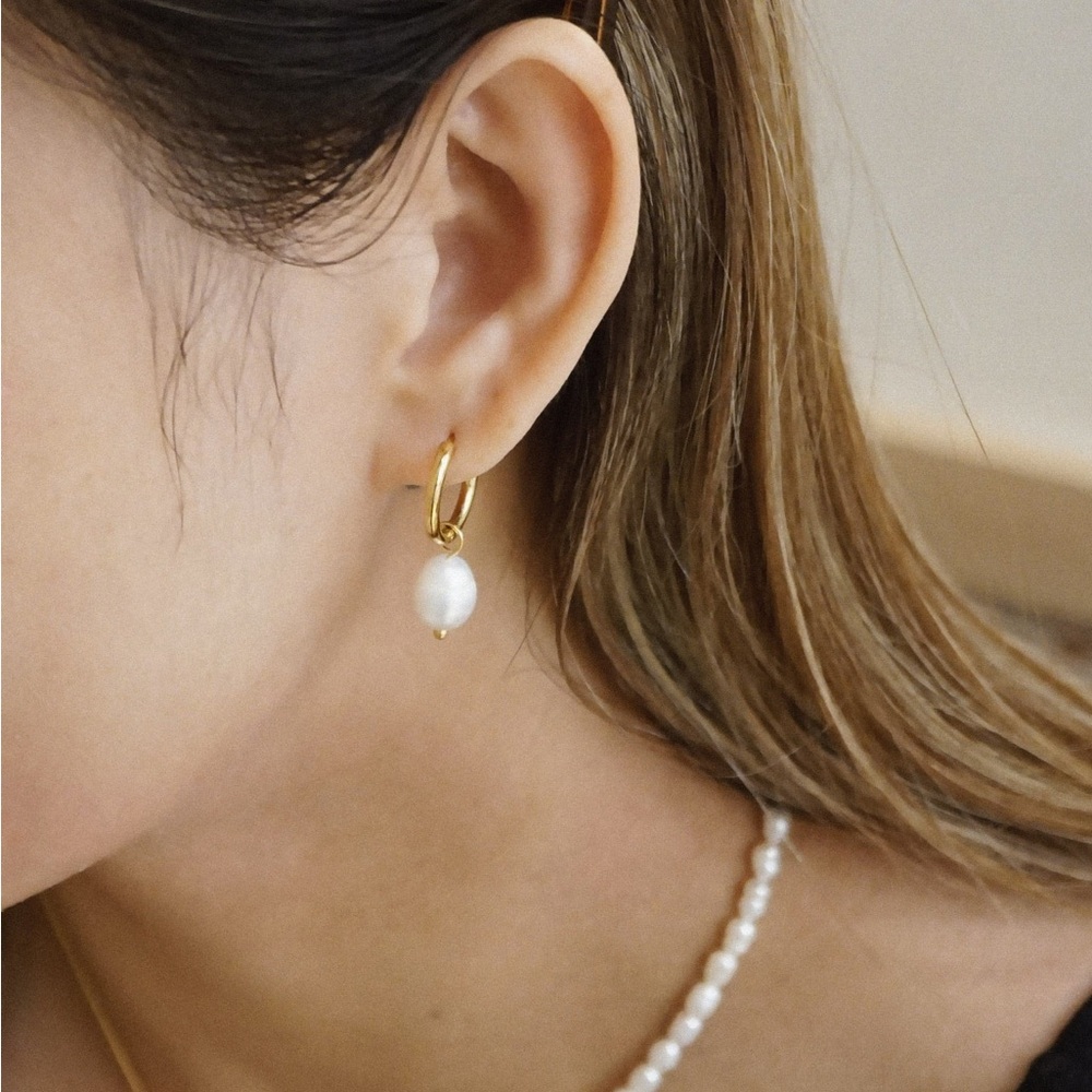 Amarilo Nora Pearl Earrings in 14k Yellow Gold
